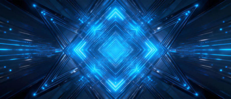 蓝色光效几何图案图片