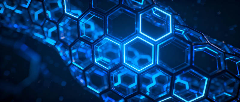 蓝色六边形科技网图片