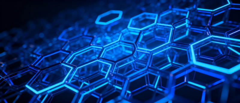 蓝色六边形科技网图片