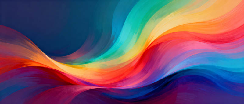 彩虹波浪图片