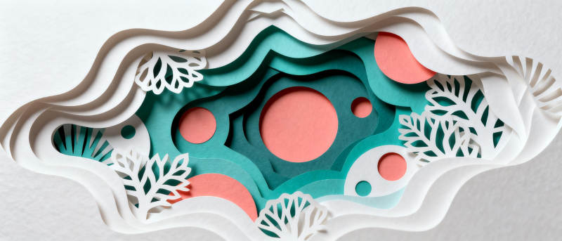 纸艺波浪花图片