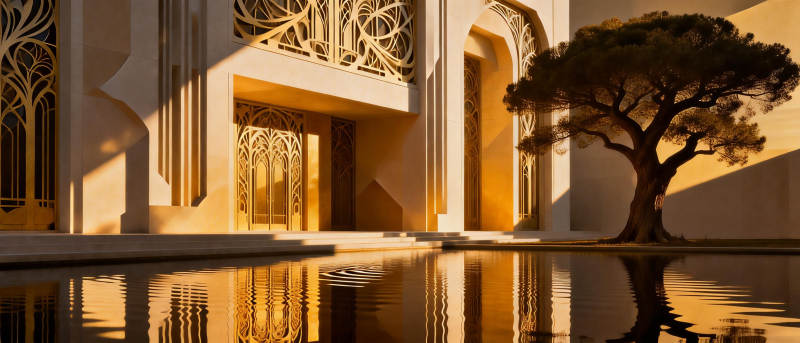 光影庭院静谧之美图片