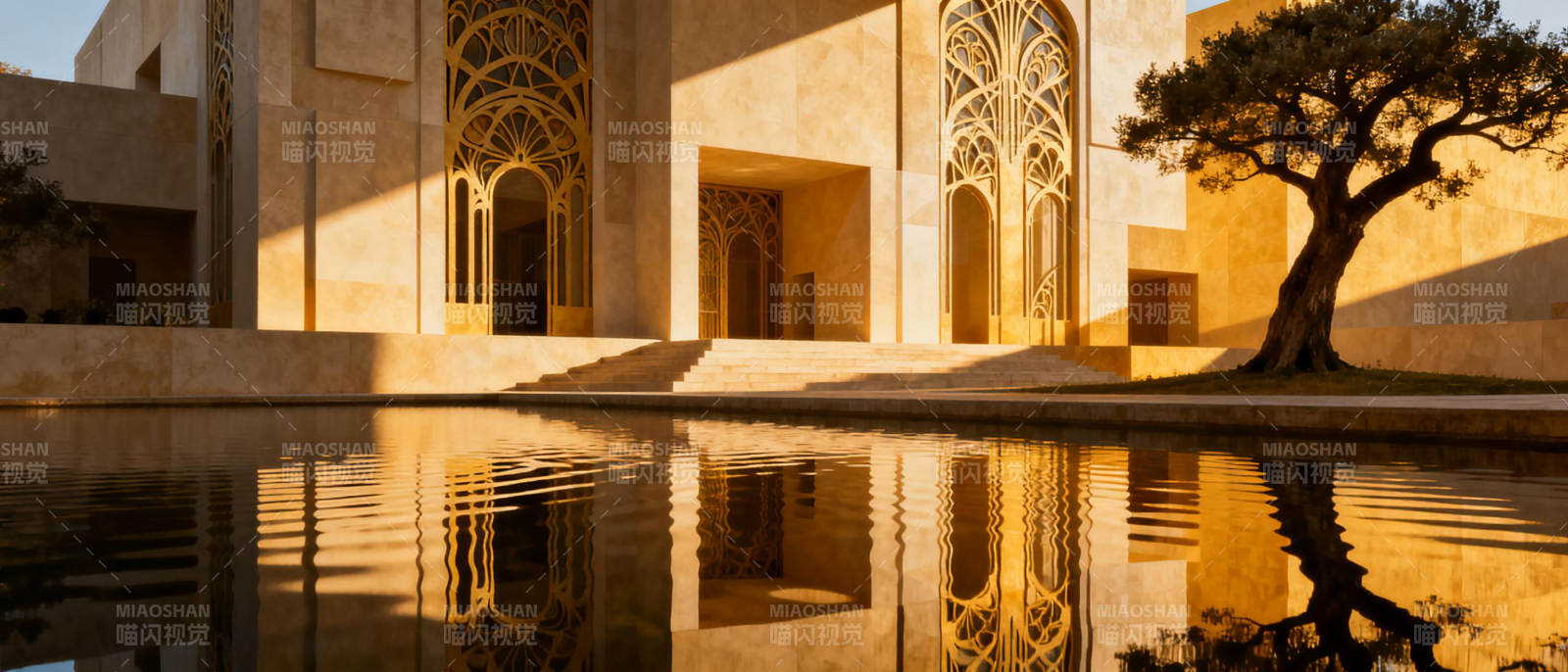 建筑倒影静谧之美图片