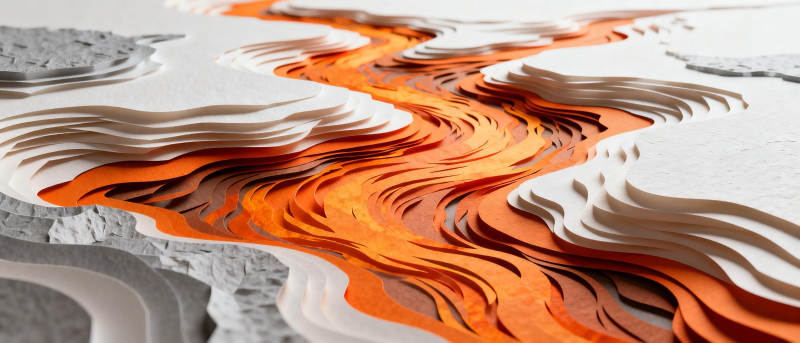 橙色波浪艺术图片