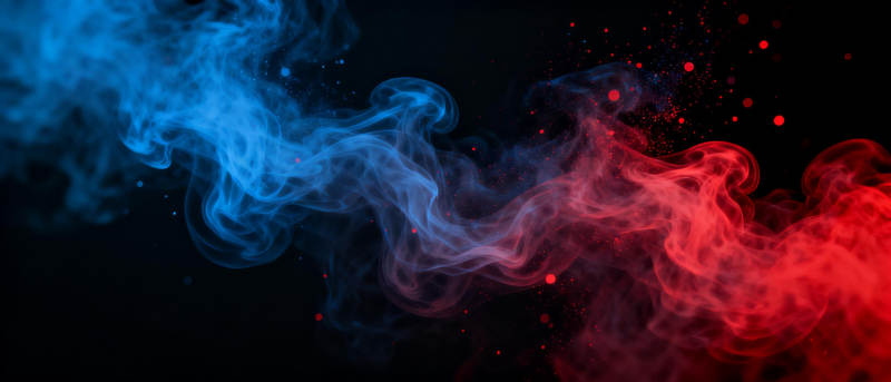 红蓝烟雾交织图片