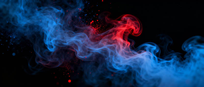 红蓝烟雾交织图片