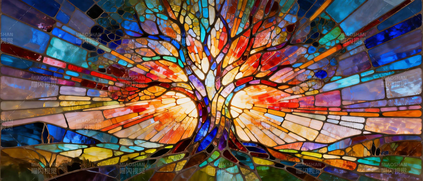 彩绘树光图片