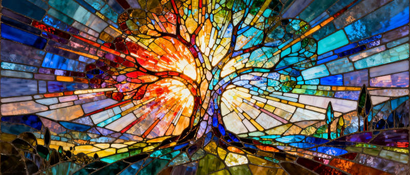 彩绘树之光图片