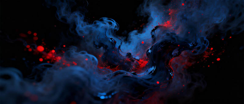 红蓝烟雾交织图片