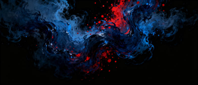 蓝红烟雾交织图片