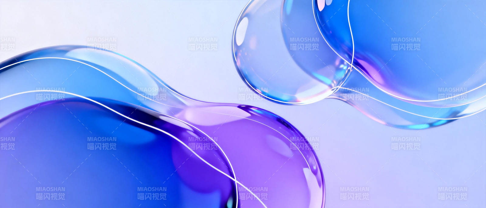 流动的蓝紫光波图片