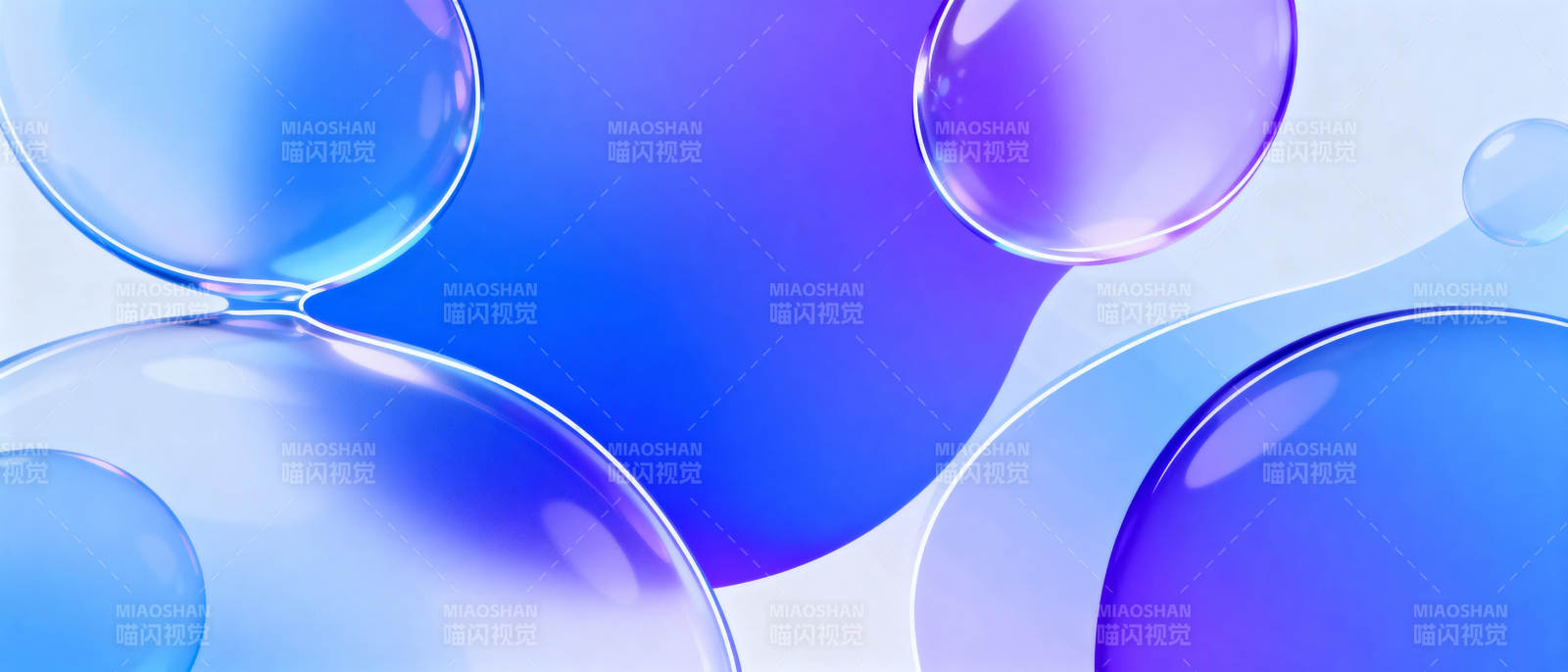 蓝紫气泡梦幻背景图片