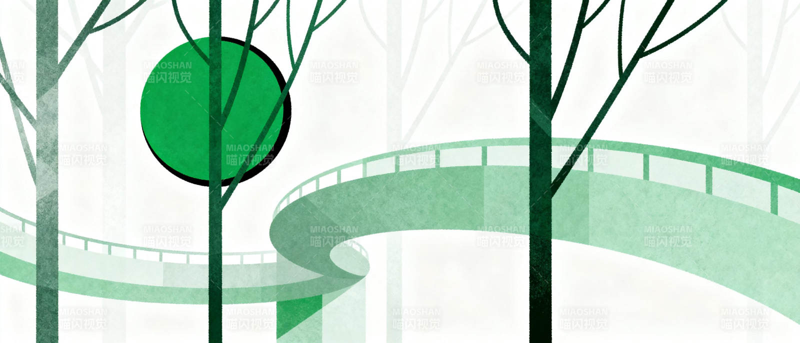 绿意盎然的森林小径图片