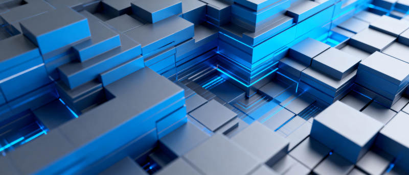 蓝色立方体科技感图片