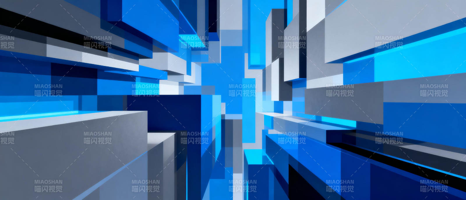 蓝色几何空间图片