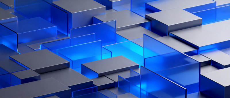 蓝色立方体艺术图片