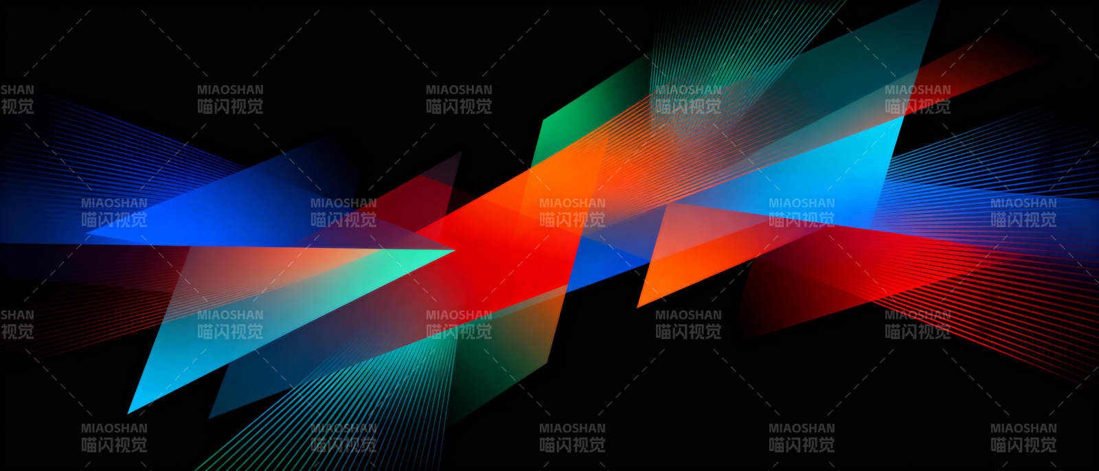 炫彩几何抽象图片