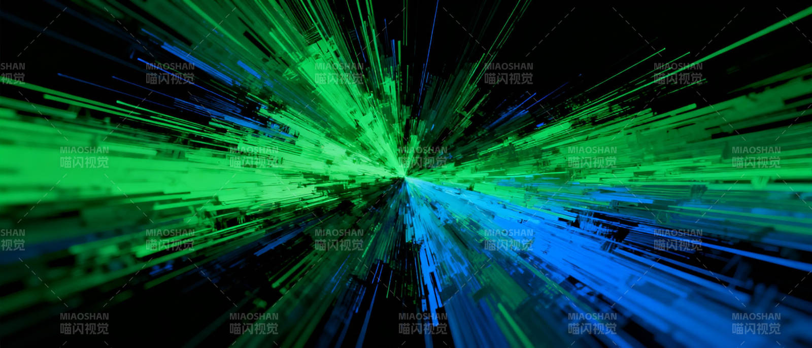 绿蓝光束穿梭图片