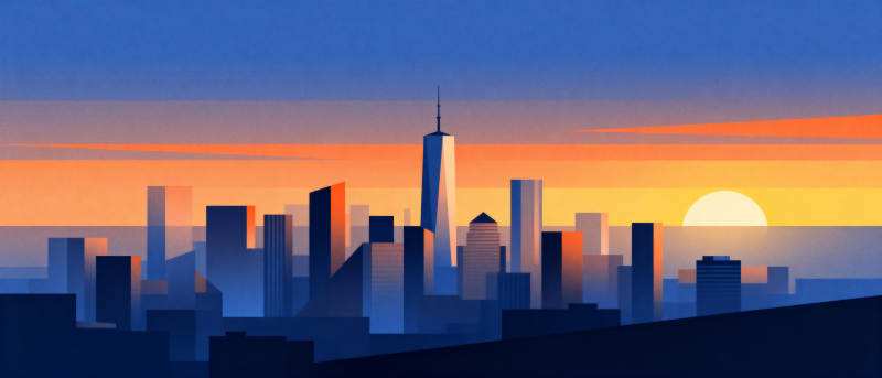 城市日落剪影图片