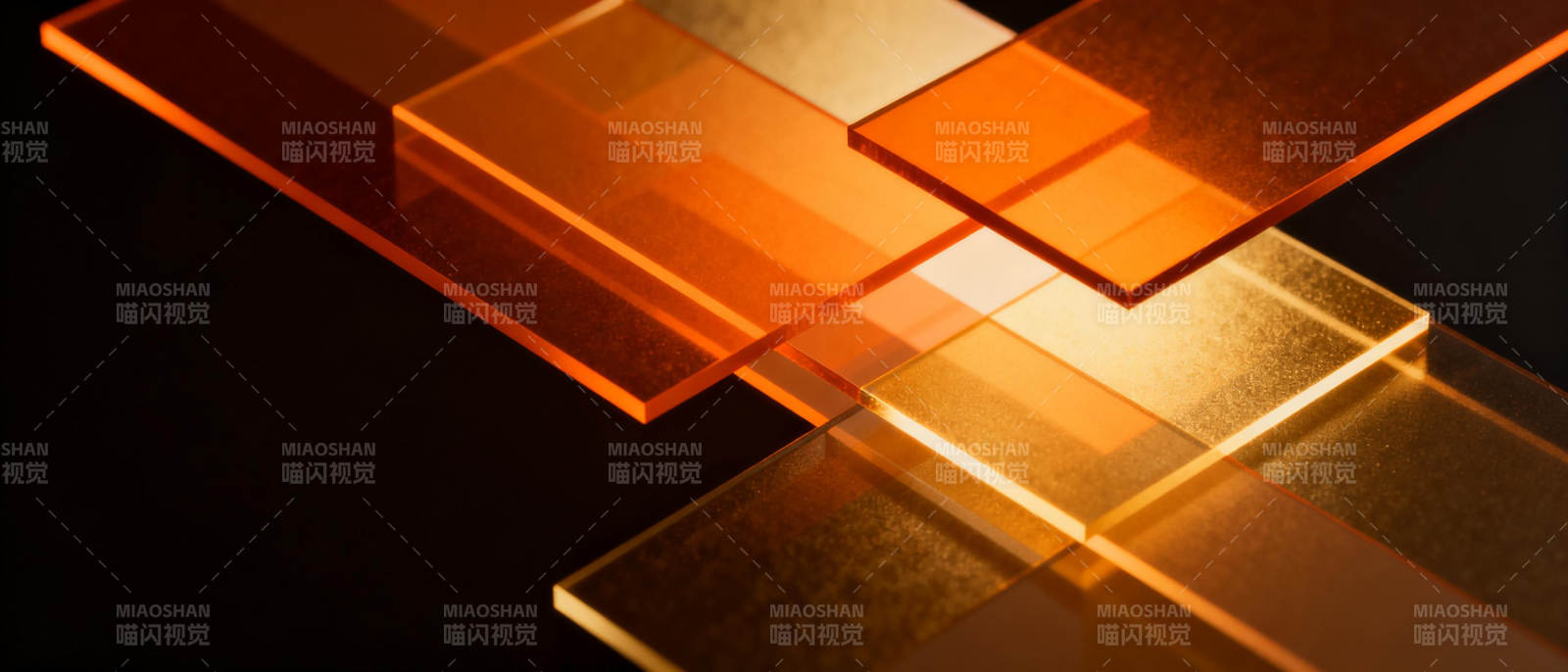 橙色几何光影交错图片