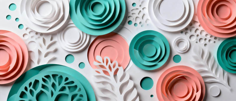 纸艺花环装饰图片