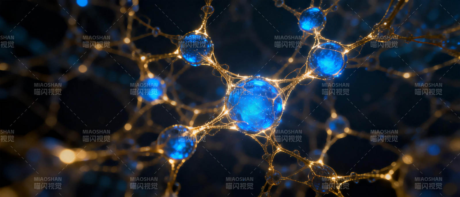蓝色神经网络图片