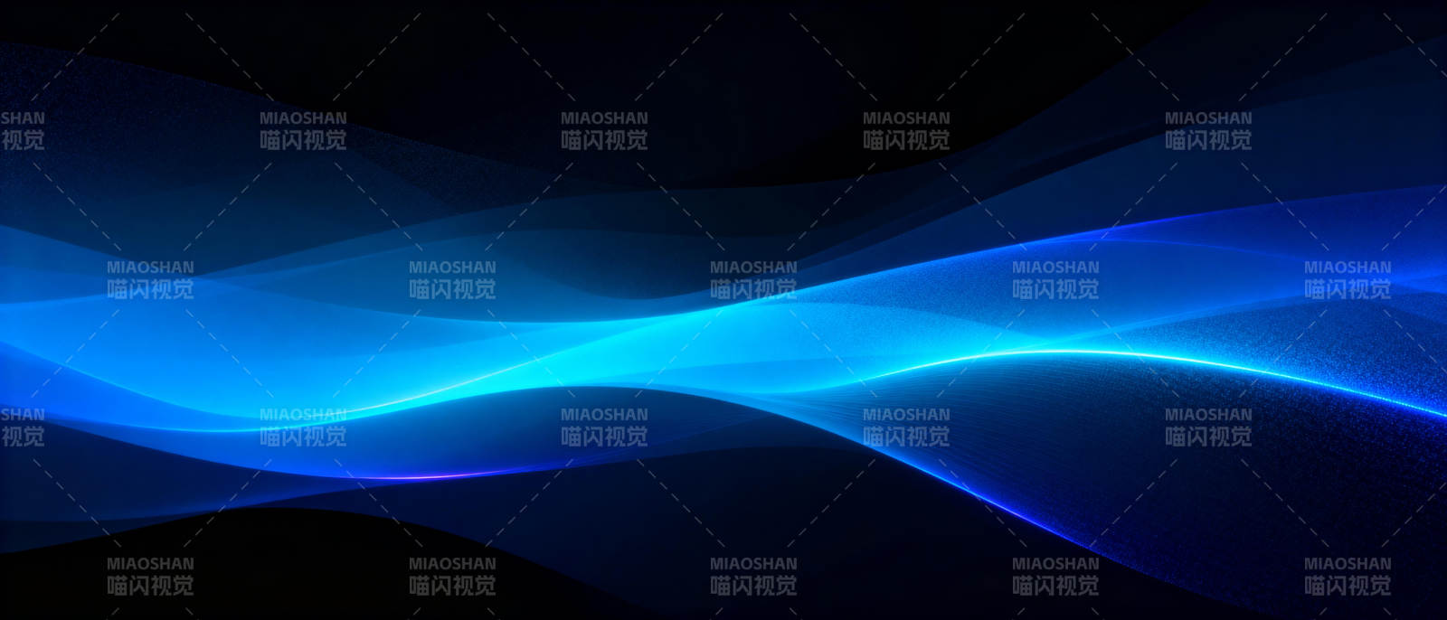 蓝色波浪光影图片