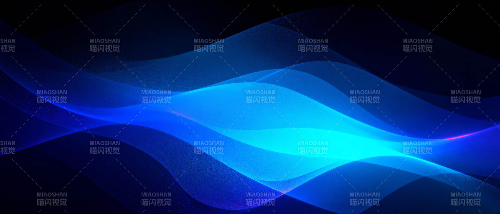 蓝色波浪光影图片