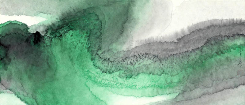 墨绿山水意境图片