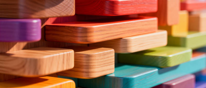 彩色积木堆叠图片