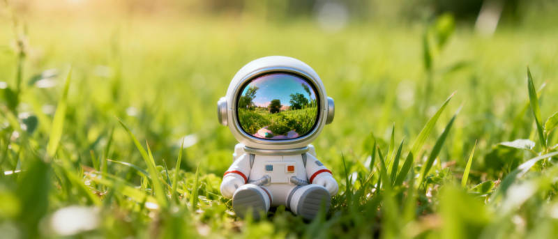 宇航员草地上图片