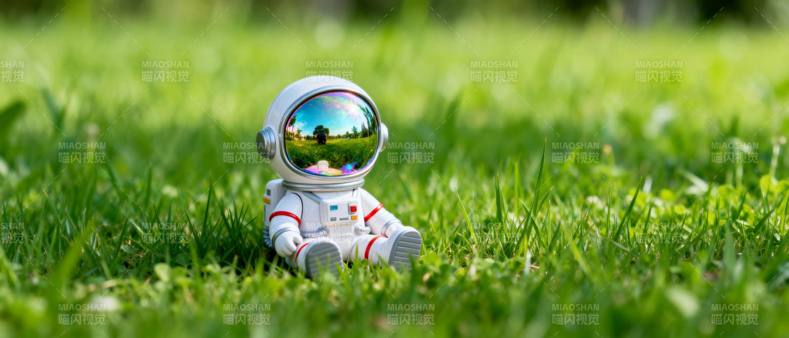 宇航员在草地上图片