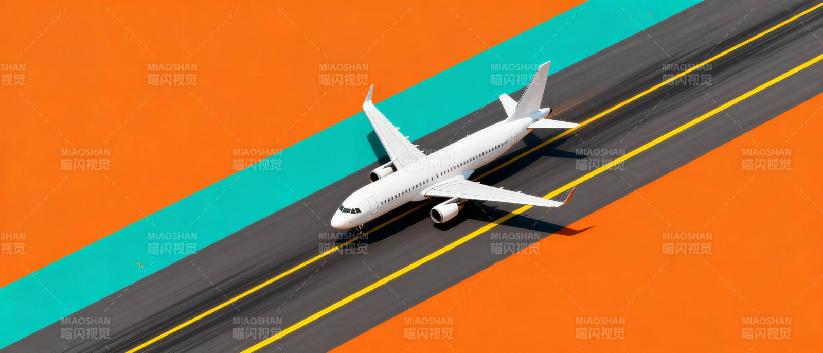 飞机跑道起飞瞬间图片