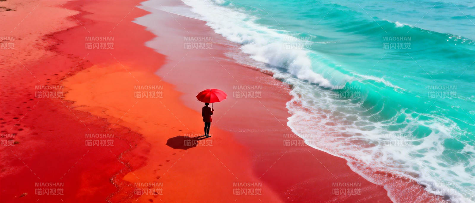 红滩碧海伞影图片