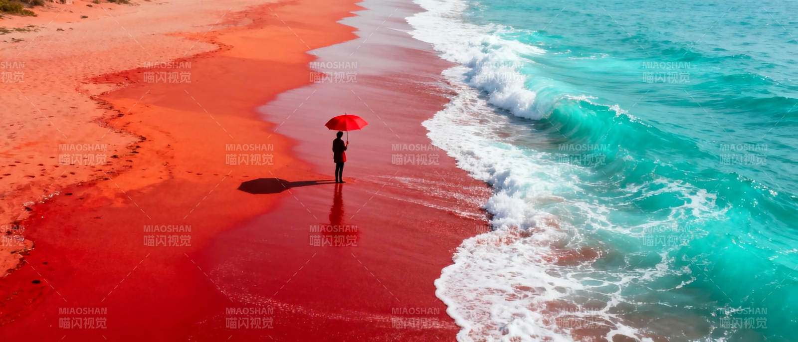 红滩碧海伞影图片