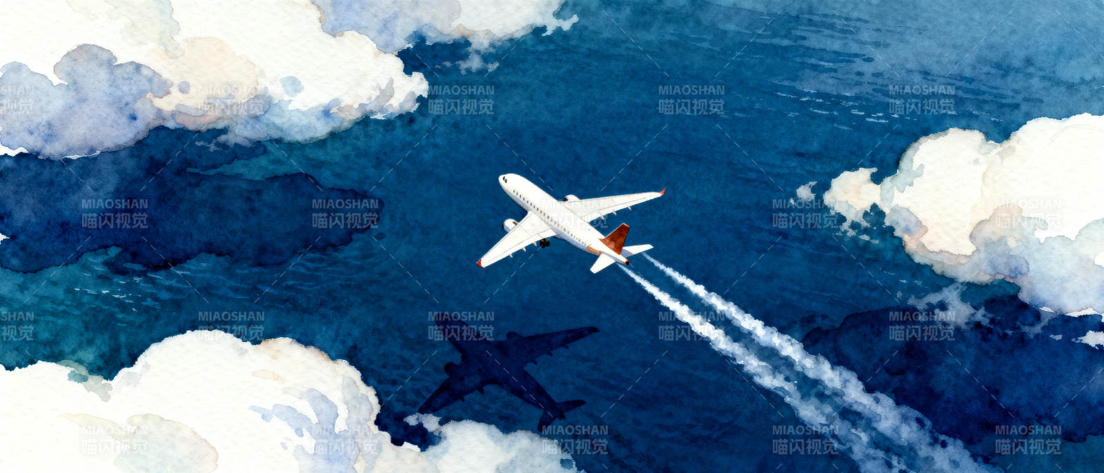 蓝天翱翔的飞机图片