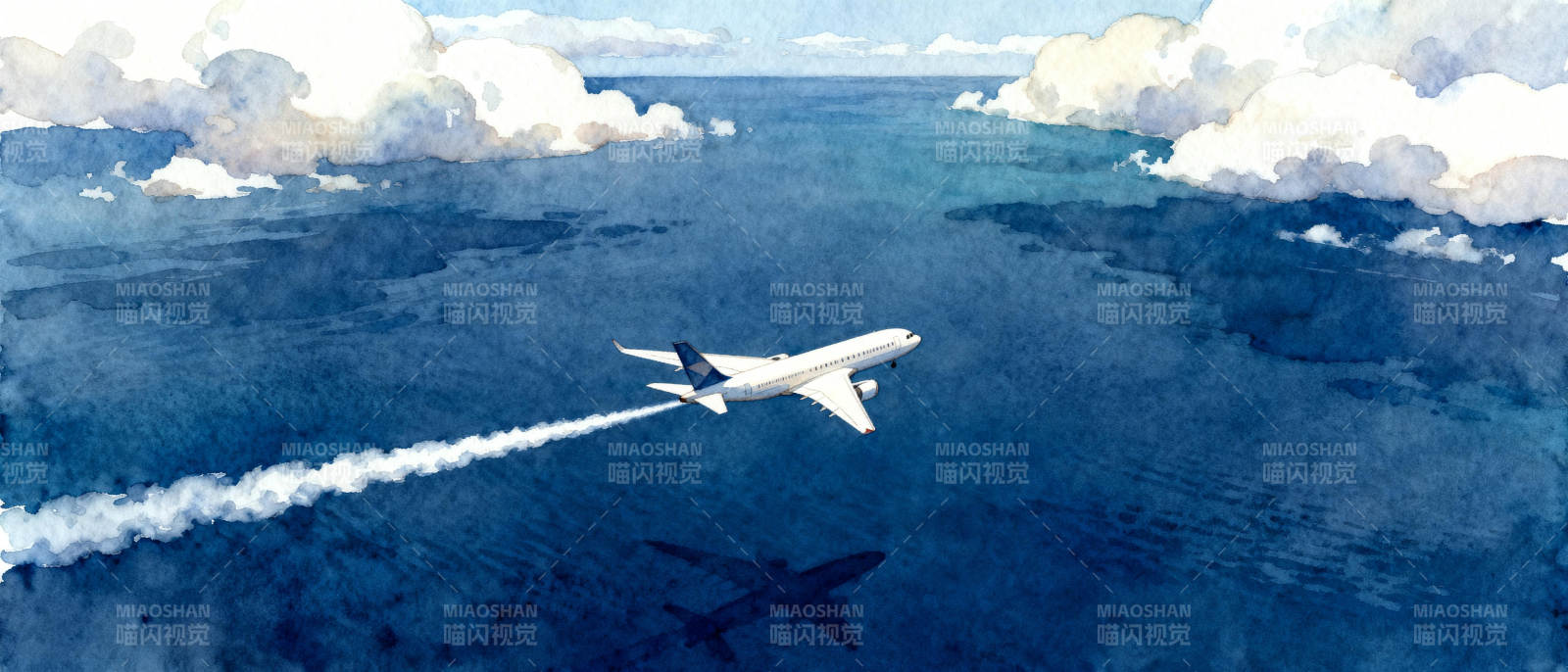 蓝天翱翔的飞机图片