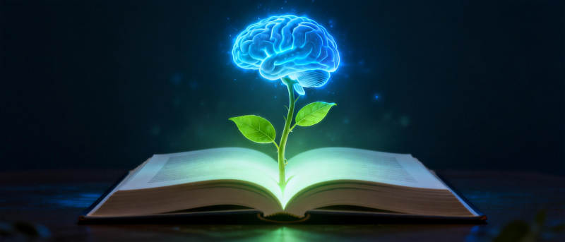 书页间绽放的智慧之光图片