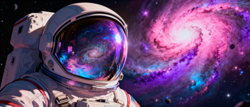 宇航员凝视星河图片