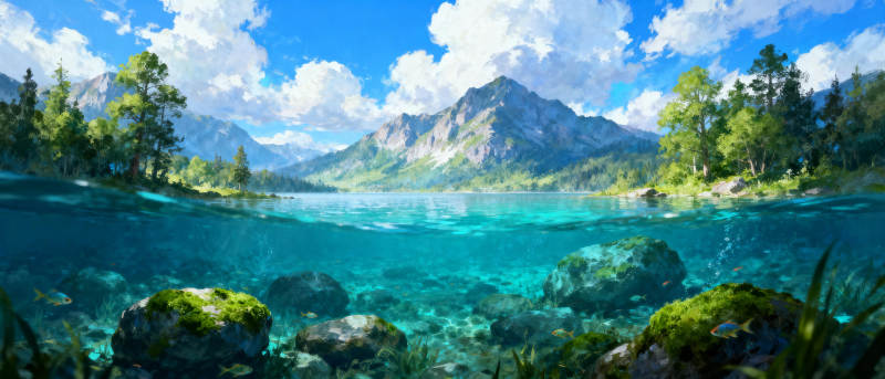 湖光山色美如画图片