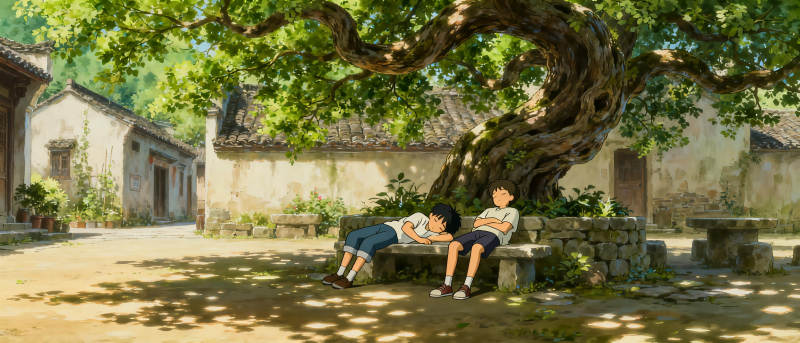 树下休憩时光图片