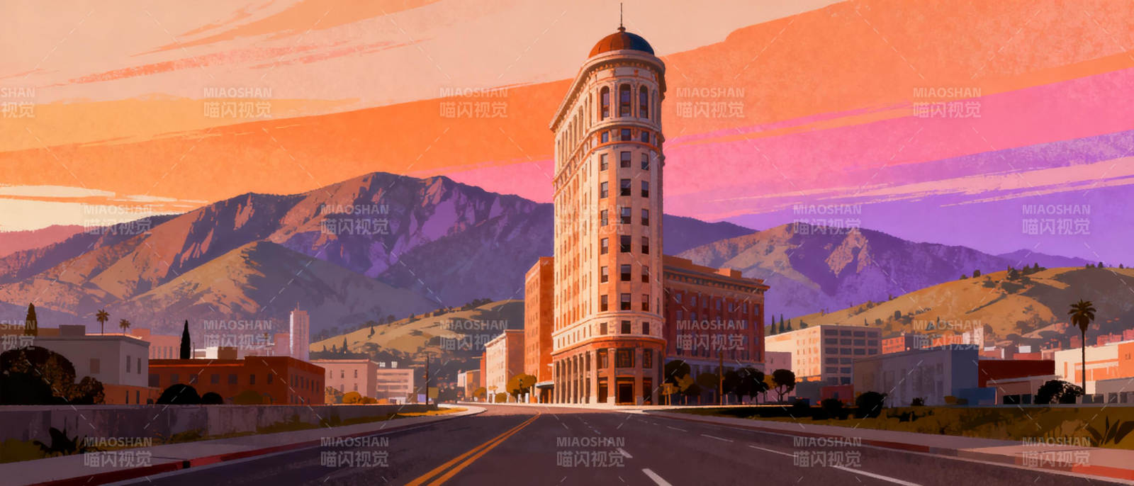 黄昏都市风光图片