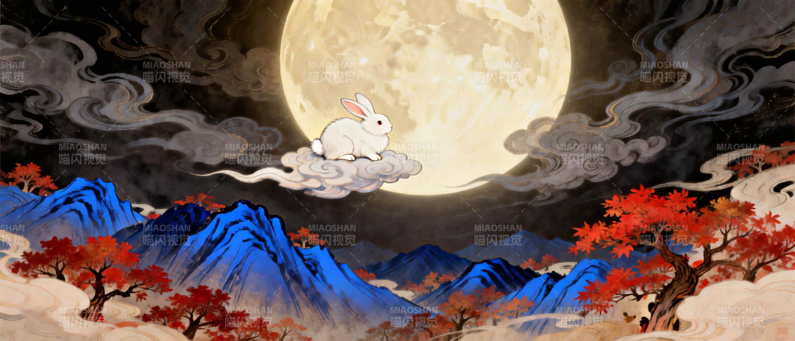 月兔云间图片