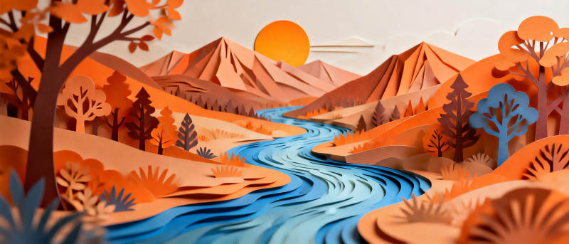 秋日山河图图片