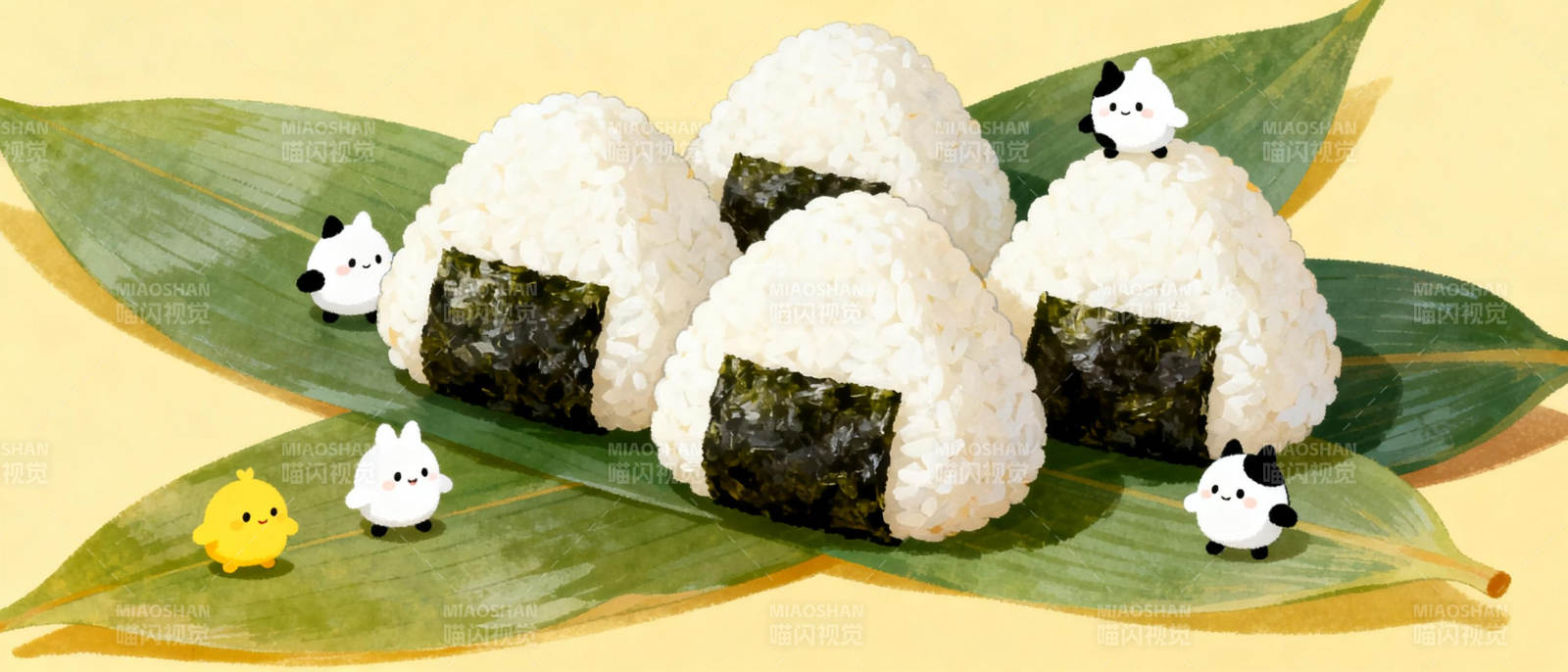 可爱饭团小动物图片