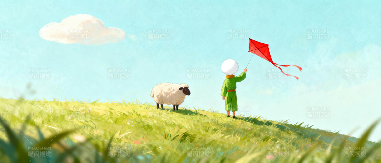 放风筝的小孩图片