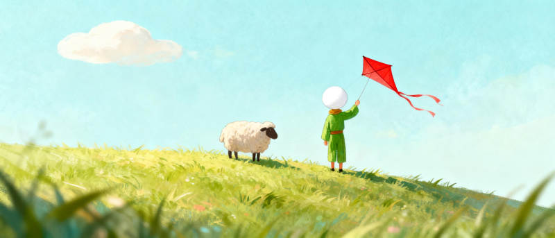 放风筝的小孩图片