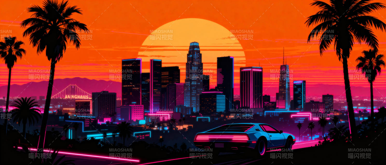 霓虹都市夜景图片