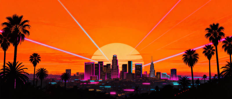 霓虹都市夜景图片