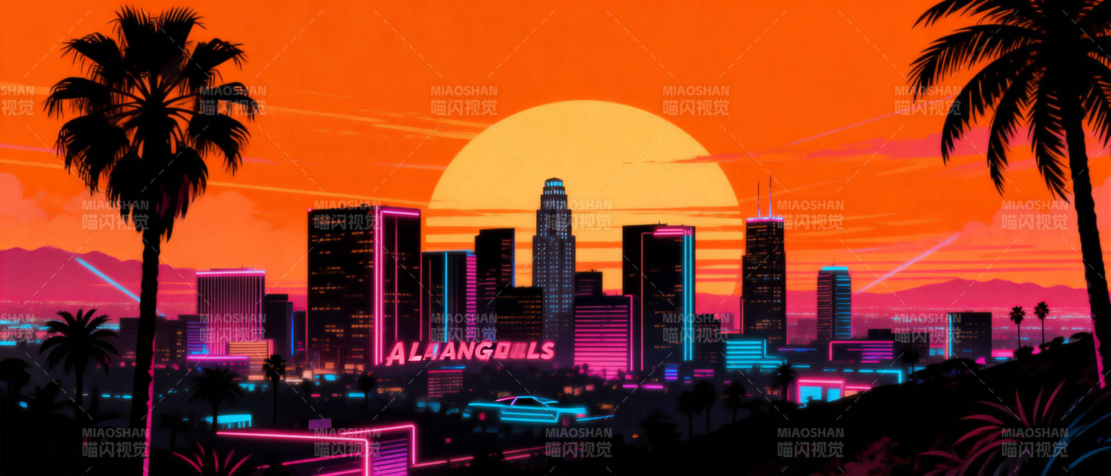 霓虹都市夜景图片